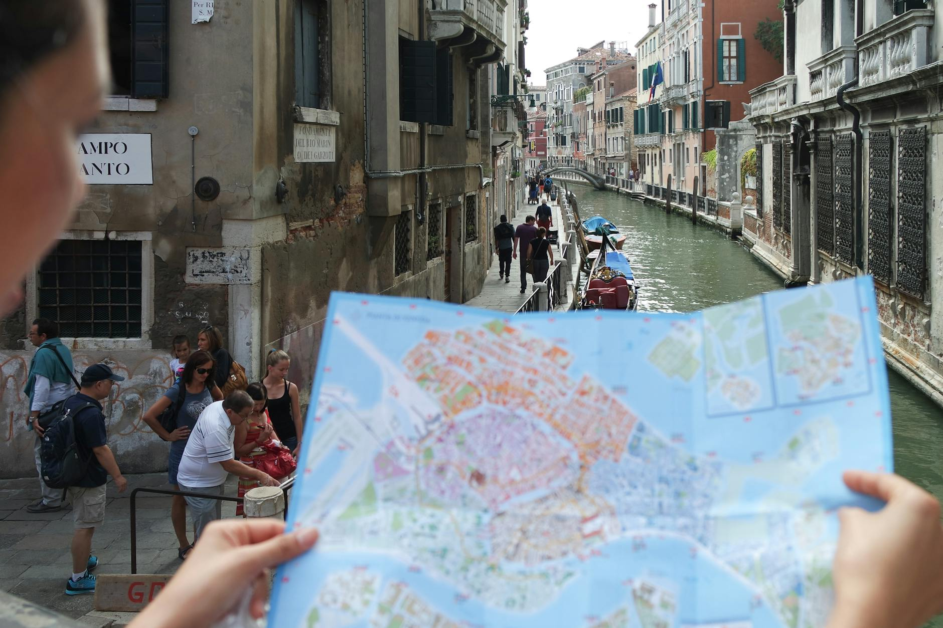 exploring venice with a map in hand