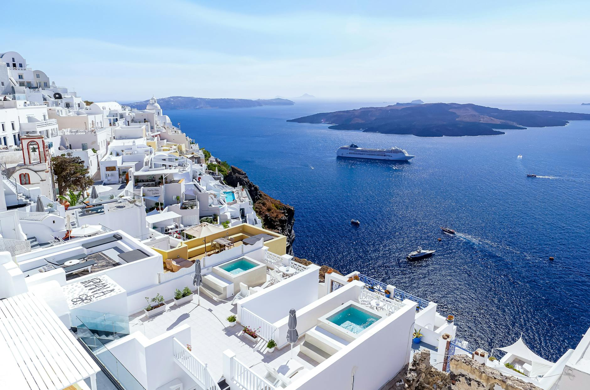 mediterranean town at the sea